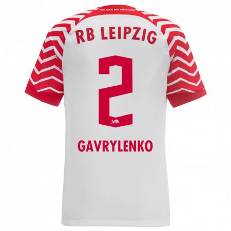 Kandiny Hombre Camiseta Oleksandr Gavrylenko #2 Blanco 1ª Equipación 2023/24 La Camisa Chile
