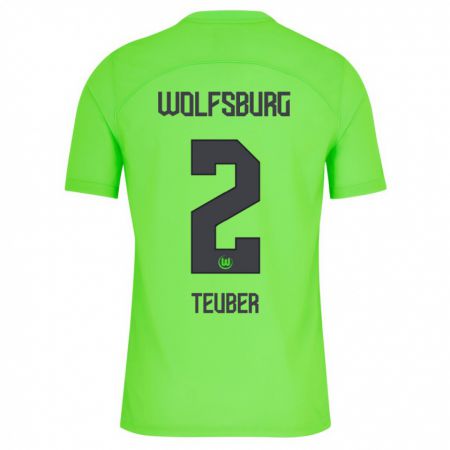 Kandiny Hombre Camiseta Julius Teuber #2 Verde 1ª Equipación 2023/24 La Camisa Chile