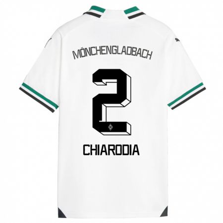 Kandiny Hombre Camiseta Fabio Chiarodia #2 Blanco Verde 1ª Equipación 2023/24 La Camisa Chile