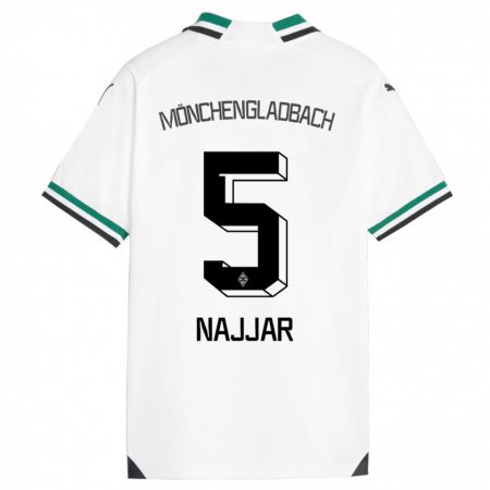 Kandiny Hombre Camiseta Jamil Najjar #5 Blanco Verde 1ª Equipación 2023/24 La Camisa Chile