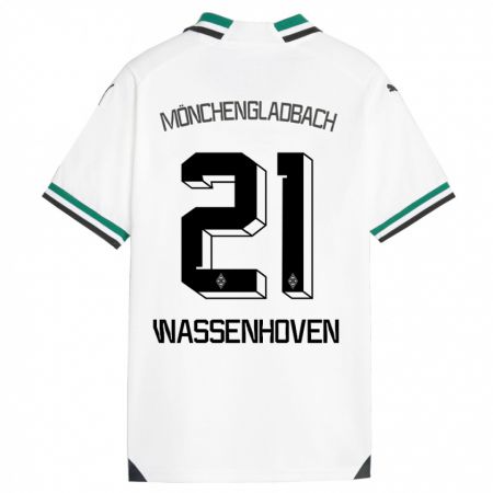 Kandiny Hombre Camiseta Michelle Wassenhoven #21 Blanco Verde 1ª Equipación 2023/24 La Camisa Chile