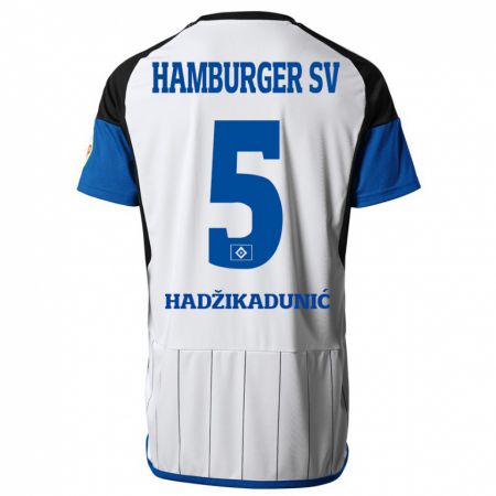 Kandiny Hombre Camiseta Dennis Hadzikadunic #5 Blanco 1ª Equipación 2023/24 La Camisa Chile