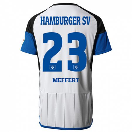 Kandiny Hombre Camiseta Jonas Meffert #23 Blanco 1ª Equipación 2023/24 La Camisa Chile