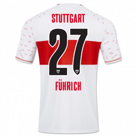 Kandiny Hombre Camiseta Chris Führich #27 Blanco 1ª Equipación 2023/24 La Camisa Chile
