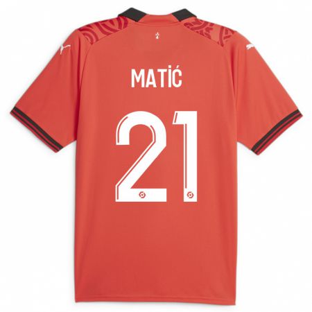 Kandiny Hombre Camiseta Nemanja Matic #21 Rojo 1ª Equipación 2023/24 La Camisa Chile