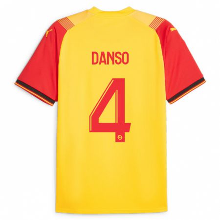 Kandiny Hombre Camiseta Kevin Danso #4 Amarillo 1ª Equipación 2023/24 La Camisa Chile