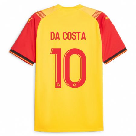 Kandiny Hombre Camiseta David Pereira Da Costa #10 Amarillo 1ª Equipación 2023/24 La Camisa Chile