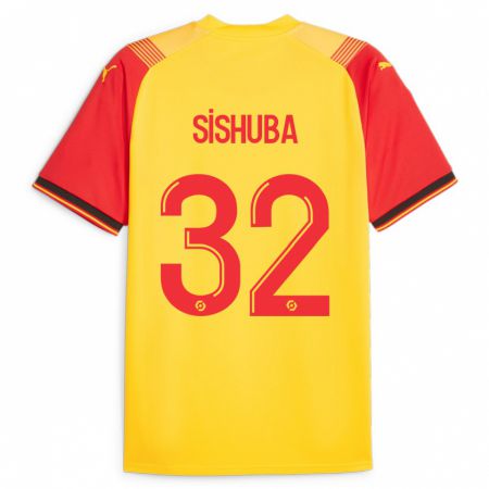 Kandiny Hombre Camiseta Ayanda Sishuba #32 Amarillo 1ª Equipación 2023/24 La Camisa Chile