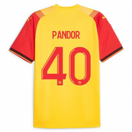 Kandiny Hombre Camiseta Yannick Pandor #40 Amarillo 1ª Equipación 2023/24 La Camisa Chile
