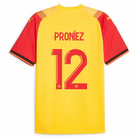 Kandiny Hombre Camiseta Fany Proniez #12 Amarillo 1ª Equipación 2023/24 La Camisa Chile