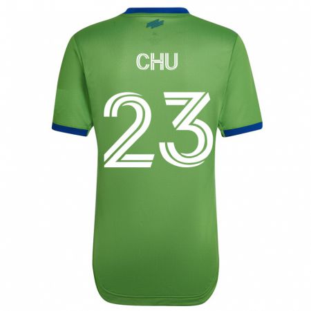 Kandiny Hombre Camiseta Léo Chú #23 Verde 1ª Equipación 2023/24 La Camisa Chile