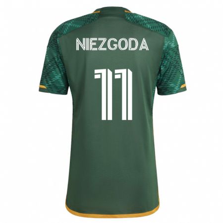 Kandiny Hombre Camiseta Jaroslaw Niezgoda #11 Verde 1ª Equipación 2023/24 La Camisa Chile