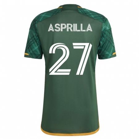 Kandiny Hombre Camiseta Dairon Asprilla #27 Verde 1ª Equipación 2023/24 La Camisa Chile
