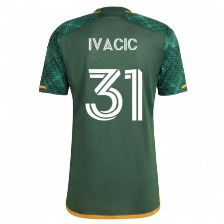 Kandiny Hombre Camiseta Aljaz Ivacic #31 Verde 1ª Equipación 2023/24 La Camisa Chile