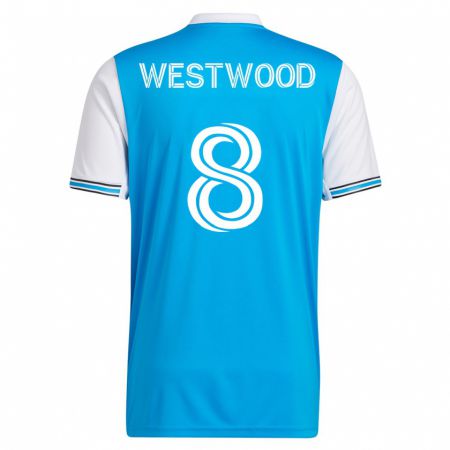 Kandiny Hombre Camiseta Ashley Westwood #8 Azul 1ª Equipación 2023/24 La Camisa Chile
