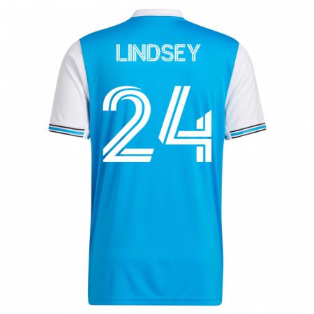 Kandiny Hombre Camiseta Jaylin Lindsey #24 Azul 1ª Equipación 2023/24 La Camisa Chile