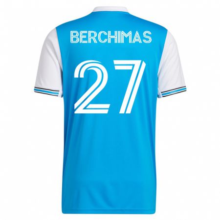 Kandiny Hombre Camiseta Nimfasha Berchimas #27 Azul 1ª Equipación 2023/24 La Camisa Chile