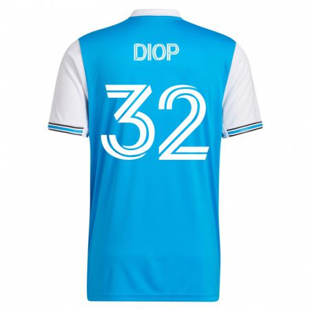 Kandiny Hombre Camiseta Hamady Diop #32 Azul 1ª Equipación 2023/24 La Camisa Chile