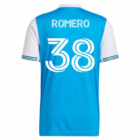 Kandiny Hombre Camiseta Brian Romero #38 Azul 1ª Equipación 2023/24 La Camisa Chile