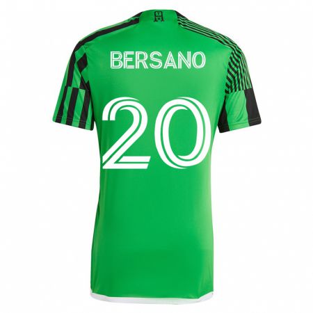 Kandiny Hombre Camiseta Matt Bersano #20 Verde Negro 1ª Equipación 2023/24 La Camisa Chile