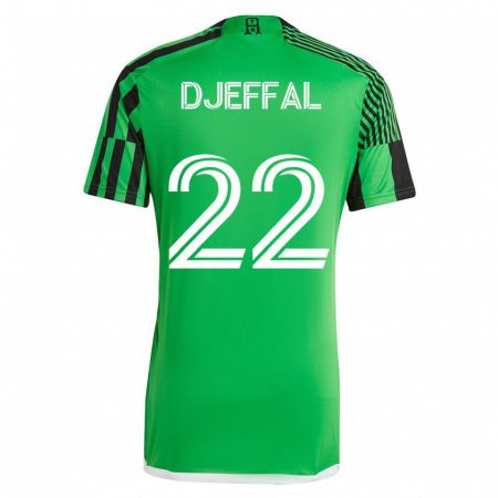 Kandiny Hombre Camiseta Sofiane Djeffal #22 Verde Negro 1ª Equipación 2023/24 La Camisa Chile