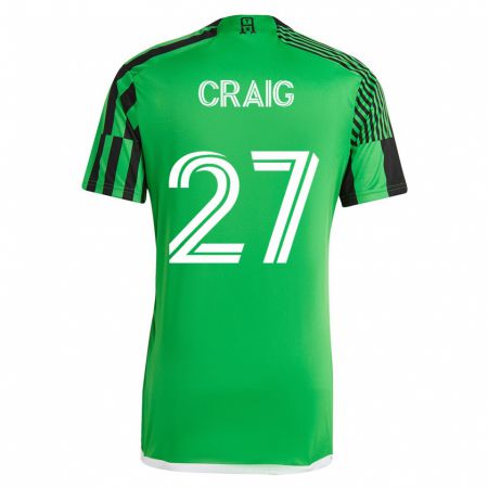 Kandiny Hombre Camiseta Brandan Craig #27 Verde Negro 1ª Equipación 2023/24 La Camisa Chile