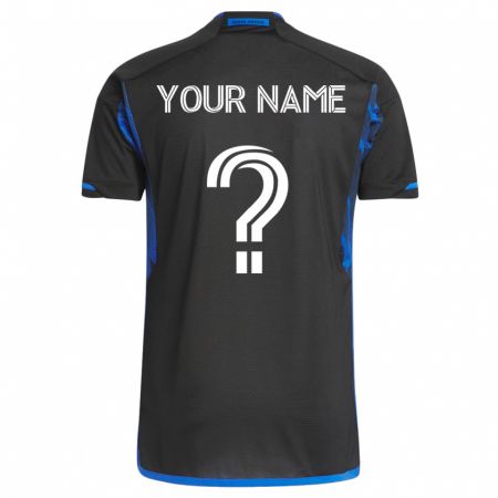 Kandiny Hombre Camiseta Su Nombre #0 Azul Negro 1ª Equipación 2023/24 La Camisa Chile