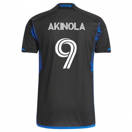 Kandiny Hombre Camiseta Ayo Akinola #9 Azul Negro 1ª Equipación 2023/24 La Camisa Chile