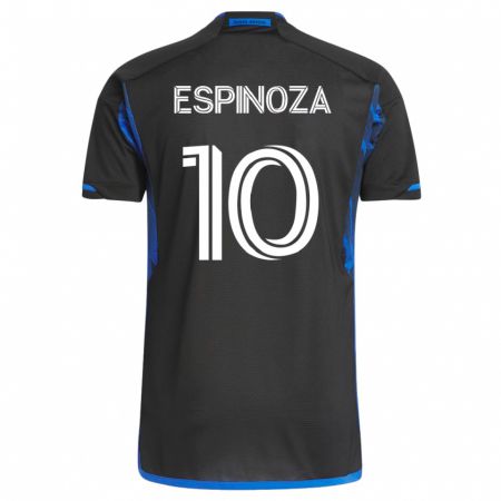Kandiny Hombre Camiseta Cristian Espinoza #10 Azul Negro 1ª Equipación 2023/24 La Camisa Chile