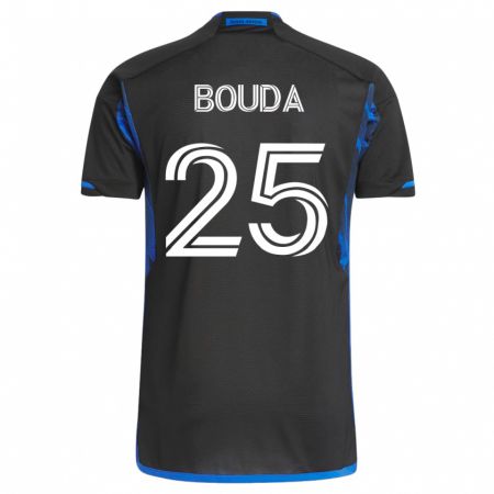 Kandiny Hombre Camiseta Ousseni Bouda #25 Azul Negro 1ª Equipación 2023/24 La Camisa Chile