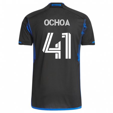 Kandiny Hombre Camiseta Emmanuel Ochoa #41 Azul Negro 1ª Equipación 2023/24 La Camisa Chile