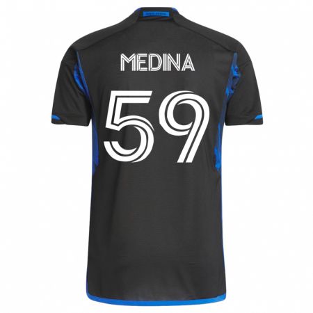 Kandiny Hombre Camiseta Cruz Medina #59 Azul Negro 1ª Equipación 2023/24 La Camisa Chile