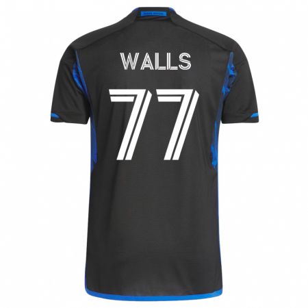 Kandiny Hombre Camiseta Casey Walls #77 Azul Negro 1ª Equipación 2023/24 La Camisa Chile