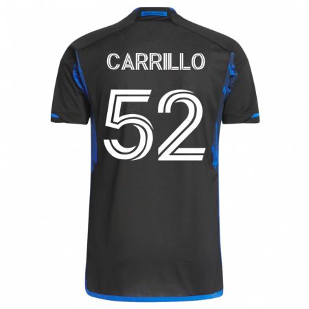 Kandiny Hombre Camiseta Israel Carrillo #52 Azul Negro 1ª Equipación 2023/24 La Camisa Chile