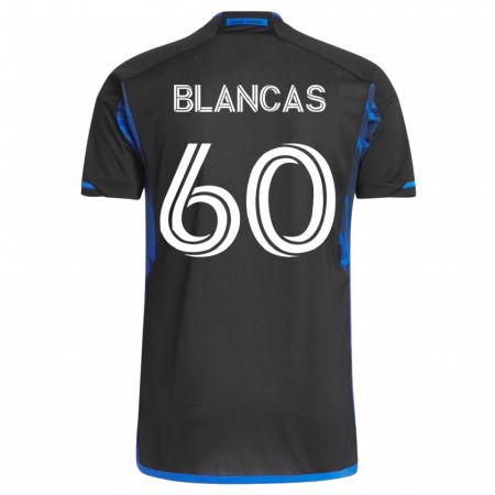 Kandiny Hombre Camiseta Eduardo Blancas #60 Azul Negro 1ª Equipación 2023/24 La Camisa Chile
