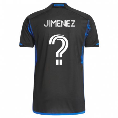 Kandiny Hombre Camiseta Kevin Jimenez #0 Azul Negro 1ª Equipación 2023/24 La Camisa Chile