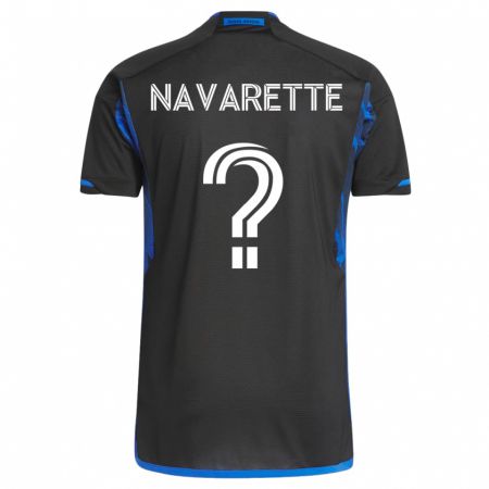 Kandiny Hombre Camiseta Samuel Navarette #0 Azul Negro 1ª Equipación 2023/24 La Camisa Chile