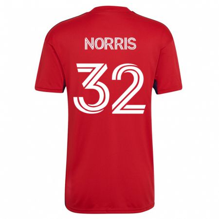 Kandiny Hombre Camiseta Nolan Norris #32 Rojo 1ª Equipación 2023/24 La Camisa Chile