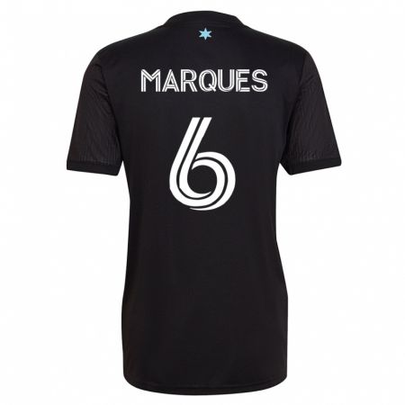 Kandiny Hombre Camiseta Mikael Marqués #6 Negro 1ª Equipación 2023/24 La Camisa Chile