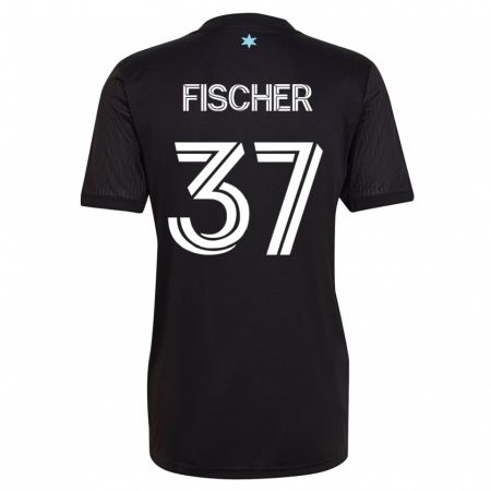 Kandiny Hombre Camiseta Britton Fischer #37 Negro 1ª Equipación 2023/24 La Camisa Chile