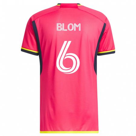 Kandiny Hombre Camiseta Njabulo Blom #6 Rosa 1ª Equipación 2023/24 La Camisa Chile