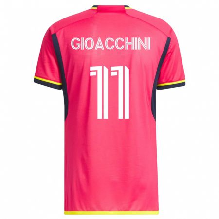 Kandiny Hombre Camiseta Nicholas Gioacchini #11 Rosa 1ª Equipación 2023/24 La Camisa Chile
