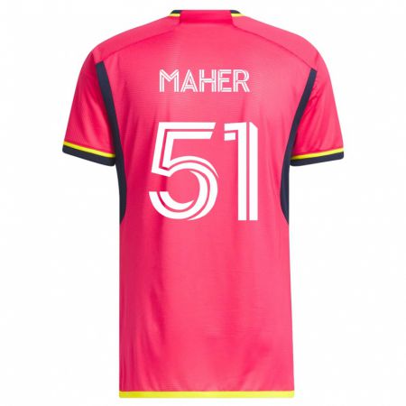 Kandiny Hombre Camiseta Josh Maher #51 Rosa 1ª Equipación 2023/24 La Camisa Chile