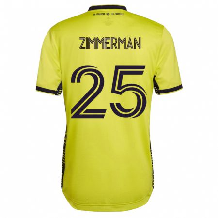Kandiny Hombre Camiseta Walker Zimmerman #25 Amarillo 1ª Equipación 2023/24 La Camisa Chile