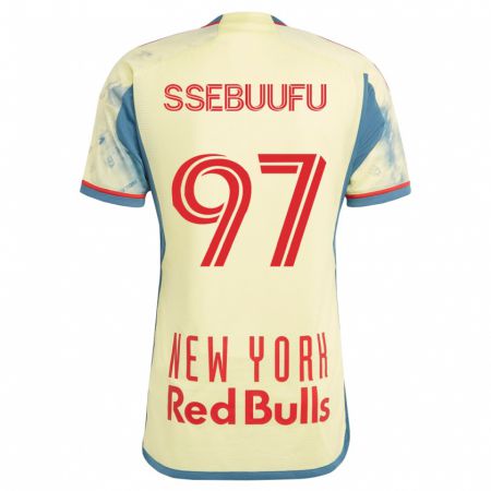 Kandiny Hombre Camiseta Frank Ssebuufu #97 Amarillo 1ª Equipación 2023/24 La Camisa Chile