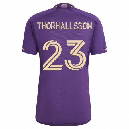 Kandiny Hombre Camiseta Dagur Dan Thórhallsson #23 Violeta 1ª Equipación 2023/24 La Camisa Chile