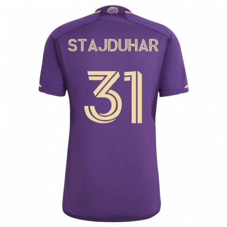 Kandiny Hombre Camiseta Mason Stajduhar #31 Violeta 1ª Equipación 2023/24 La Camisa Chile