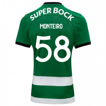 Kandiny Hombre Camiseta David Monteiro #58 Verde 1ª Equipación 2023/24 La Camisa Chile