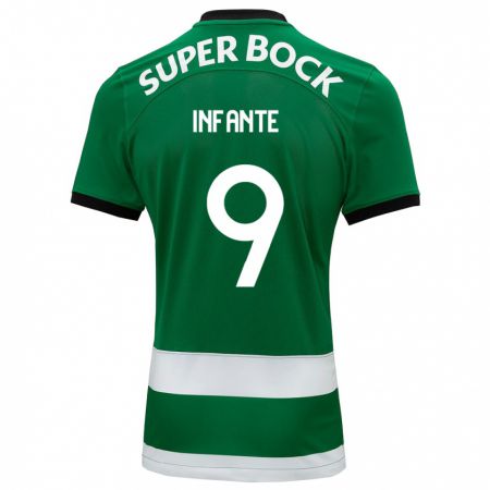 Kandiny Hombre Camiseta João Infante #9 Verde 1ª Equipación 2023/24 La Camisa Chile