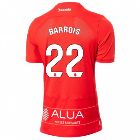 Kandiny Hombre Camiseta Eliott Barrois #22 Rojo 1ª Equipación 2023/24 La Camisa Chile